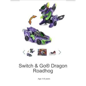Vtech Switch and Go Dinos Dragon Roadhog Automatic Transforming Robot